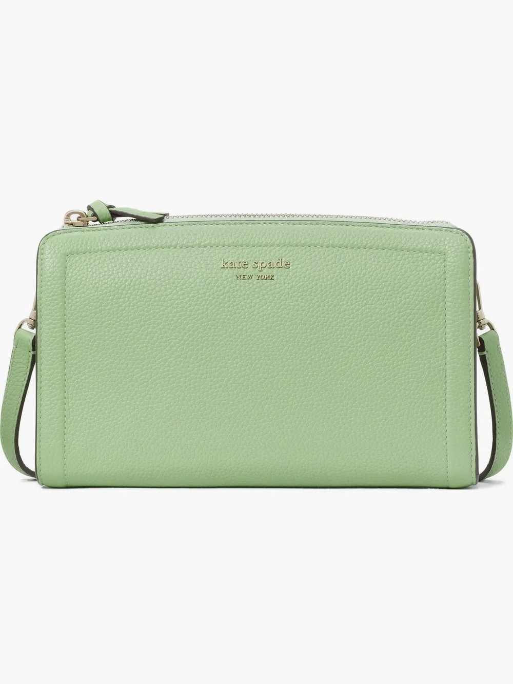 kate spade Mint Green Pebbled Leather Crossbody Bag with Gold Hardware